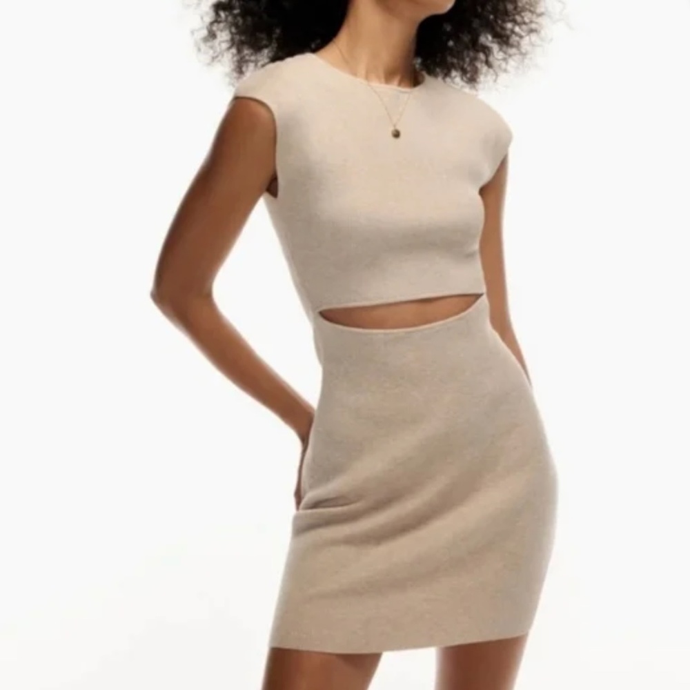 Aritzia 'Wilfred Free' Cut-Out Knit Midi Dress